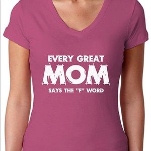 Pink Mom “F” word shirt small